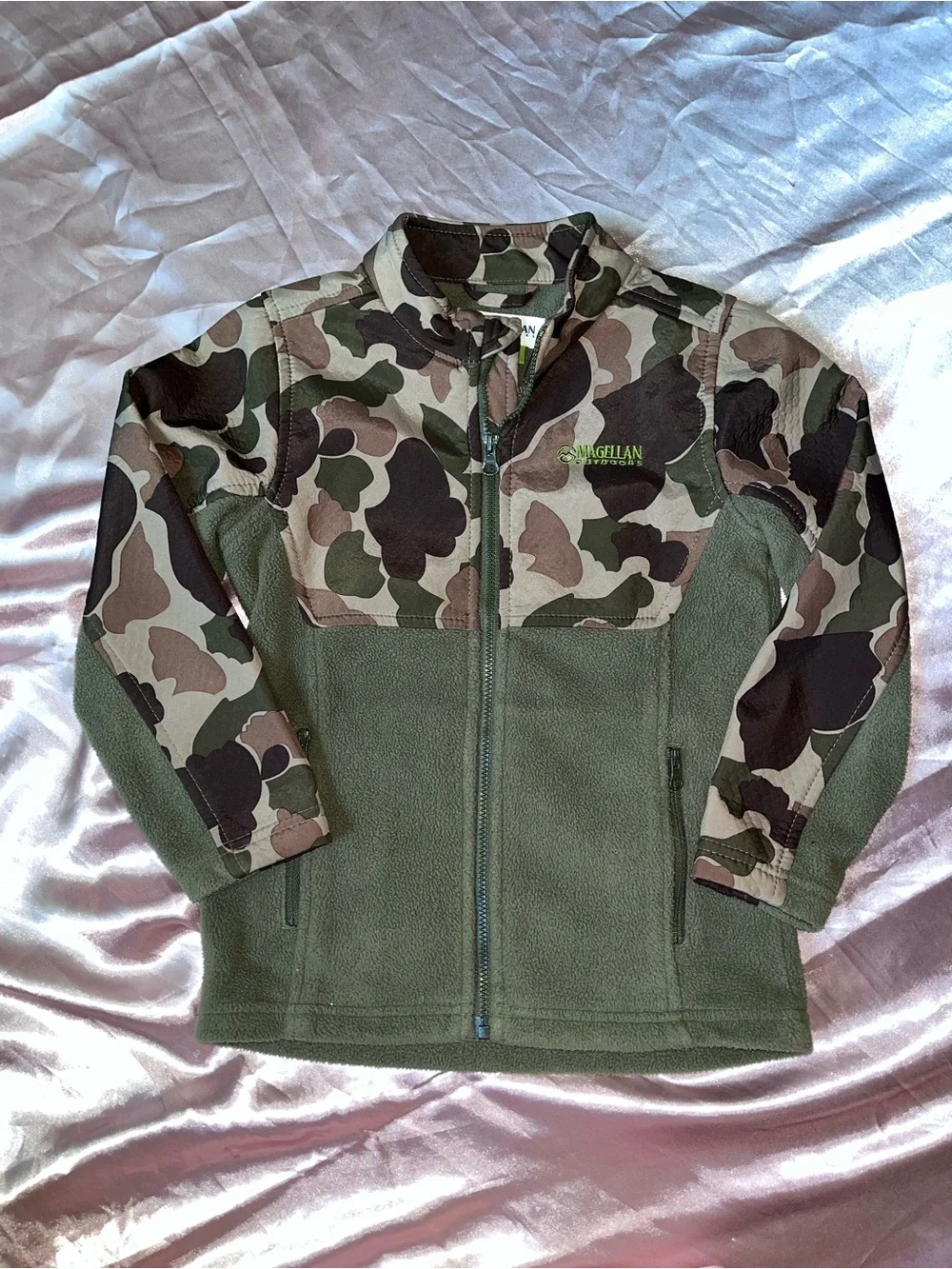 Magellan Outdoors Brown & Olive Camo Fleece Jacket
